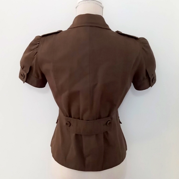 Moschino Cheapandchic Short Sleeve Military Green Shirt/Jacket/Shaket Size 8 - Picture 3 of 15